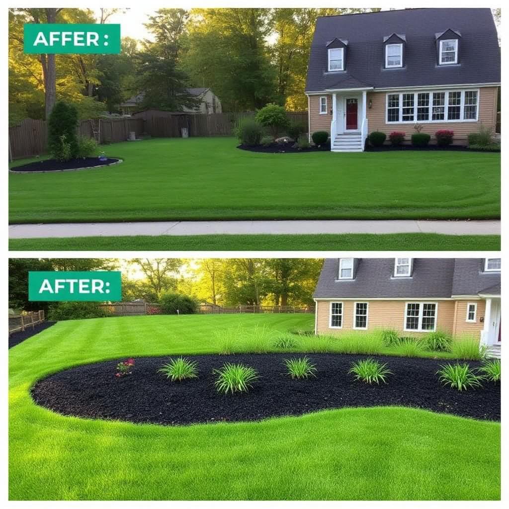 Overgrown lawn restored — after