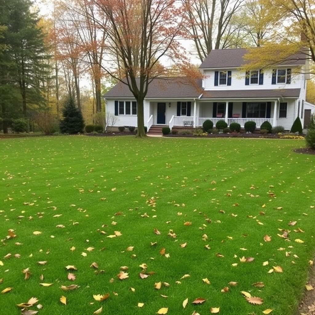 Full fall leaf cleanup — after
