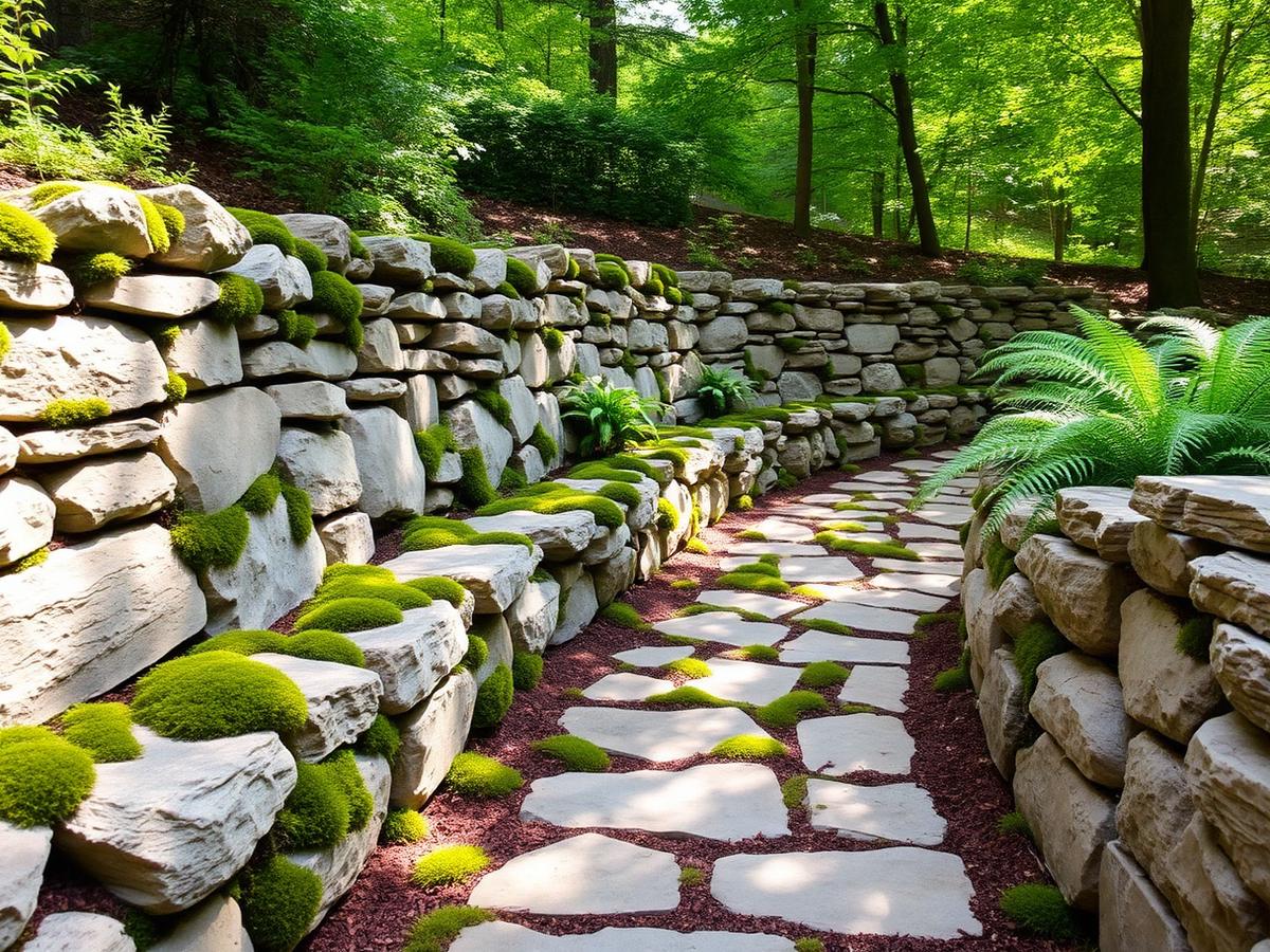 Stone wall and pathway